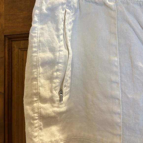 Athleta Retreat Linen High Rise Joggers, White, Size 16 - Picture 4 of 10